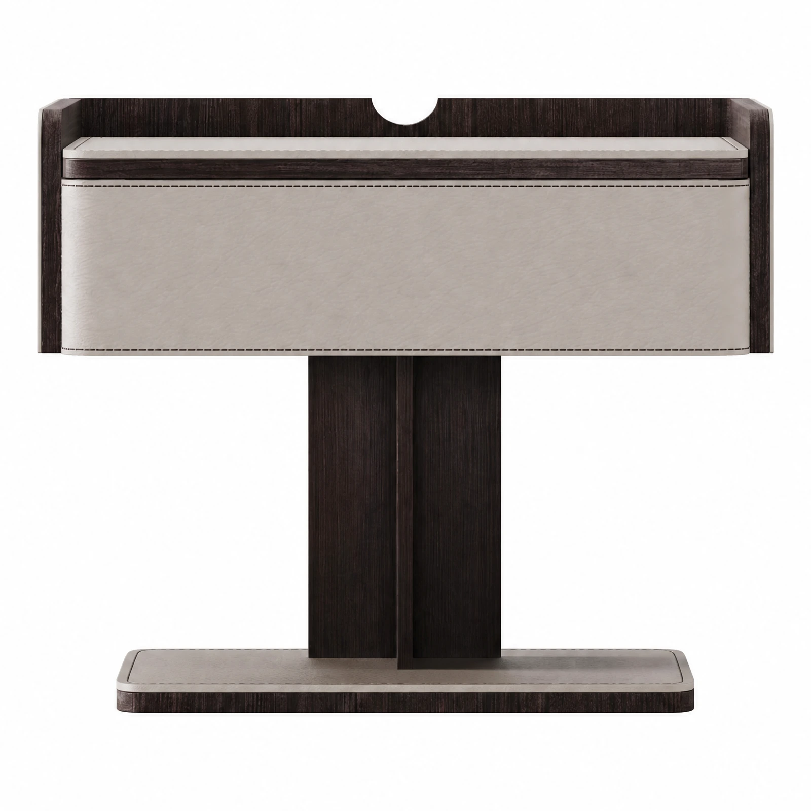 Modern Leather Nightstand with Storage